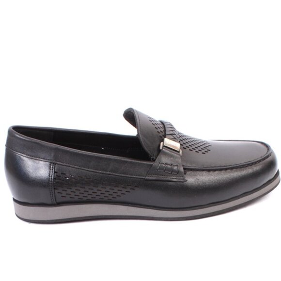 ROBERTO SERPENTINI 756a Black Leather Moccasins Loafers Shoes main image 4